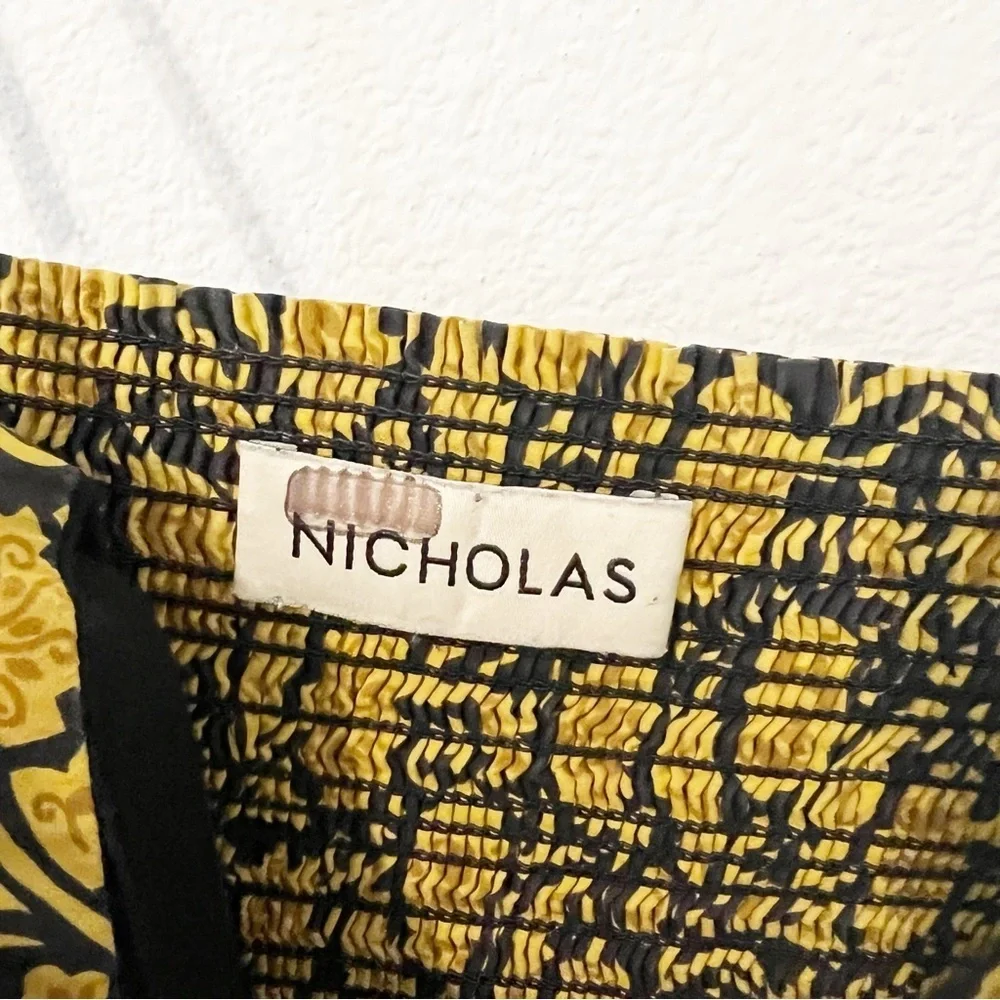 Nicholas Adele Dress Floral Golden Ruffle Tiered Size US 2